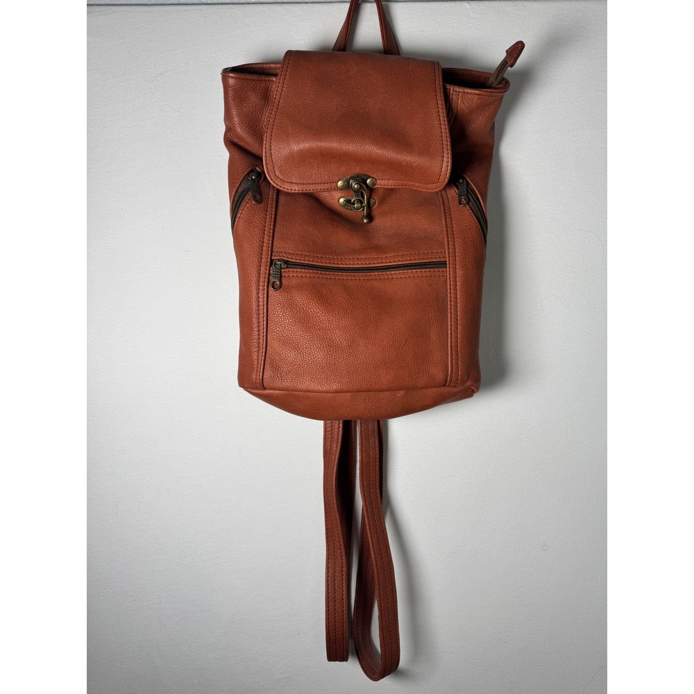 Vintage Argentina Leather Backpack Womens Small Brown Excellent Sling Bag
